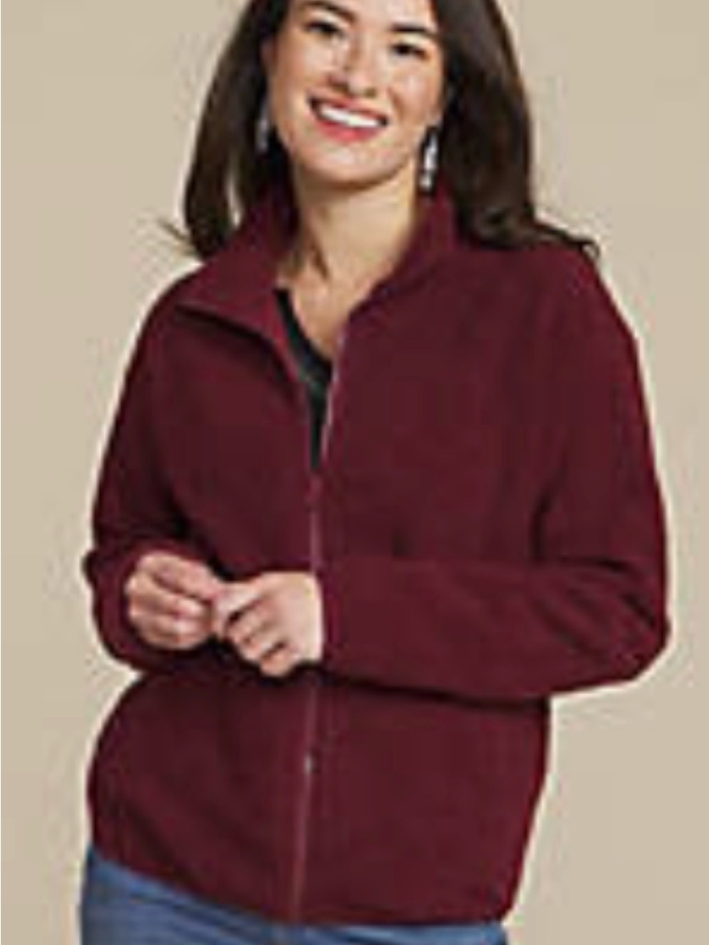 NWT Maurice’s Women's Deep Wine / Tawny Port Sherpa Zip-Front Jacket